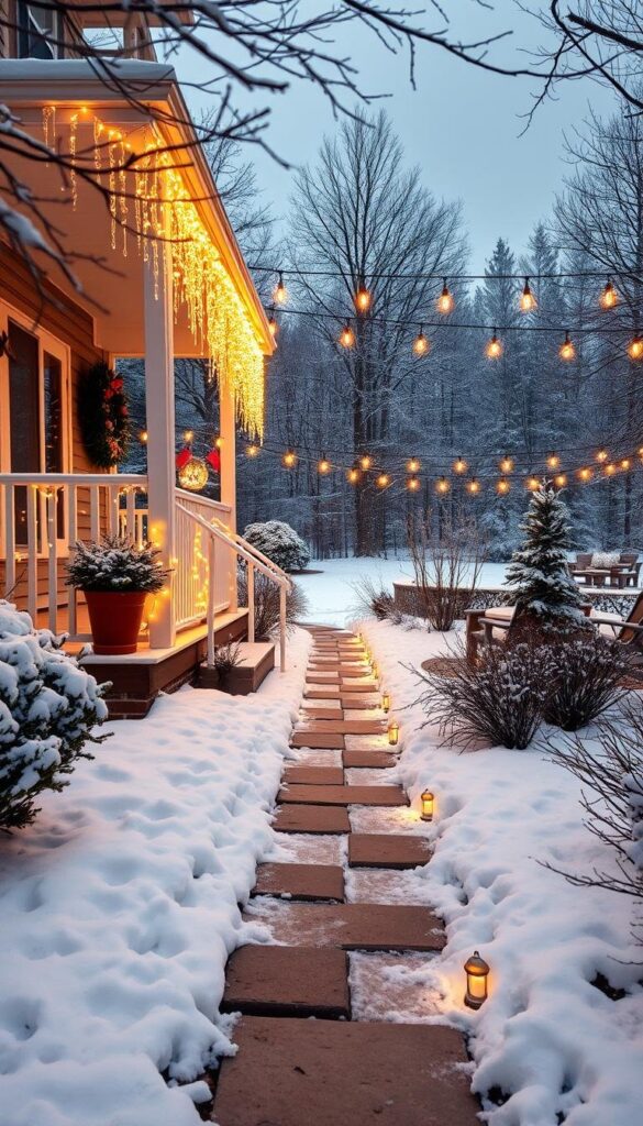 winter outdoor home decor lighting winter outdoor home decor lighting
