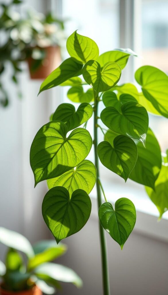 Epipremnum aureum plant with heart-shaped leaves Epipremnum aureum plant with heart-shaped leaves